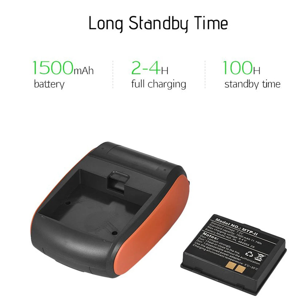 Mini Imprimante de Tickets Portable sans Fil - Bluetooth 58mm - Compatible iOS, Android, PC